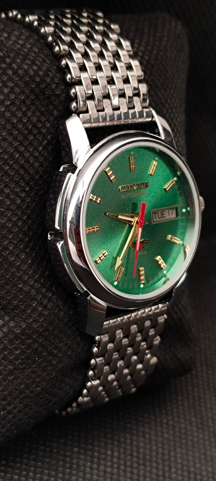 Vintag Automatic Citizen Japan Made Green Dial Day/ Date Men’s Wrist Watch