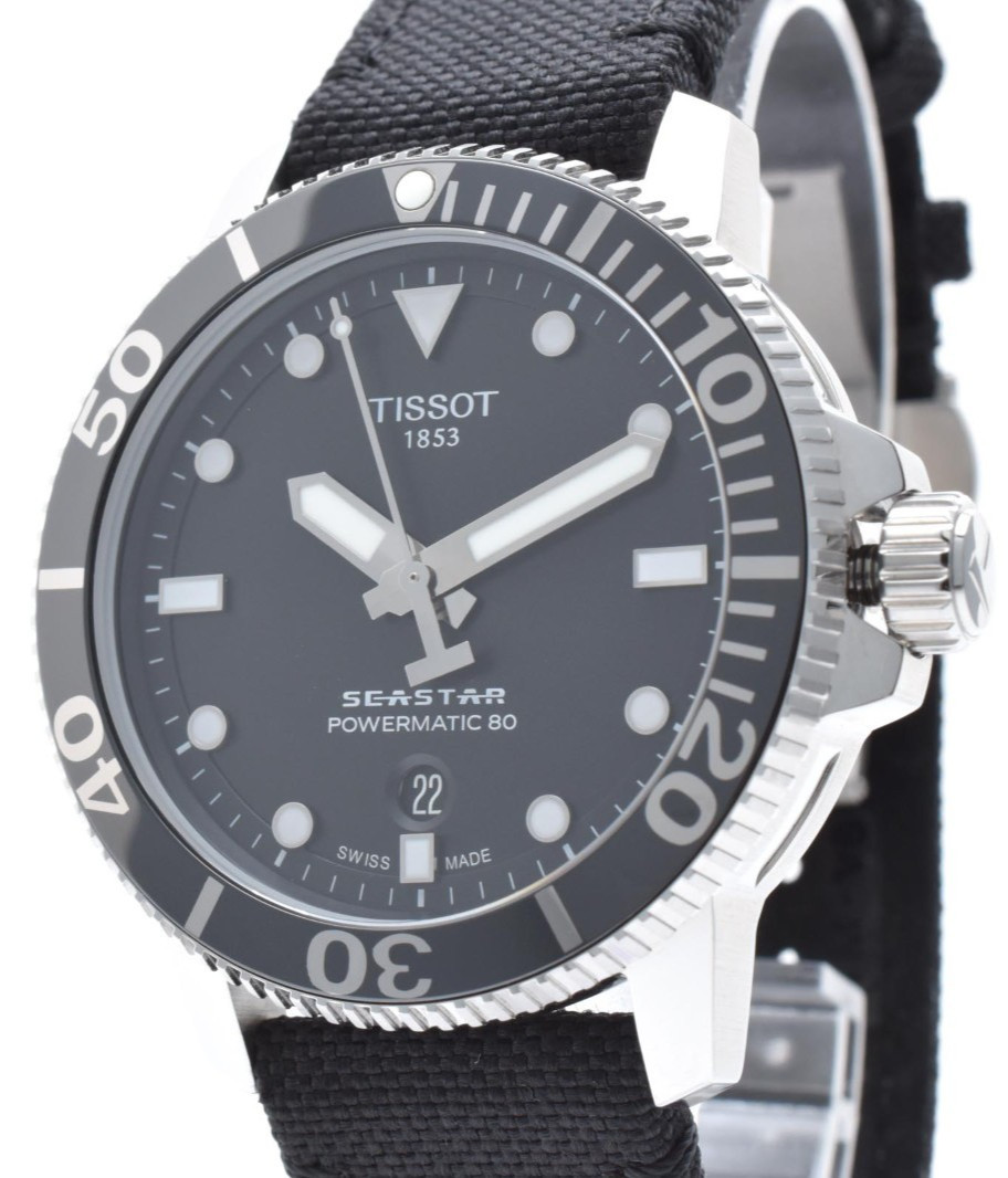 TISSOT SEASTAR T120407A Black 43mm Powermatic Men’s Automatic Watch MINT JAPAN