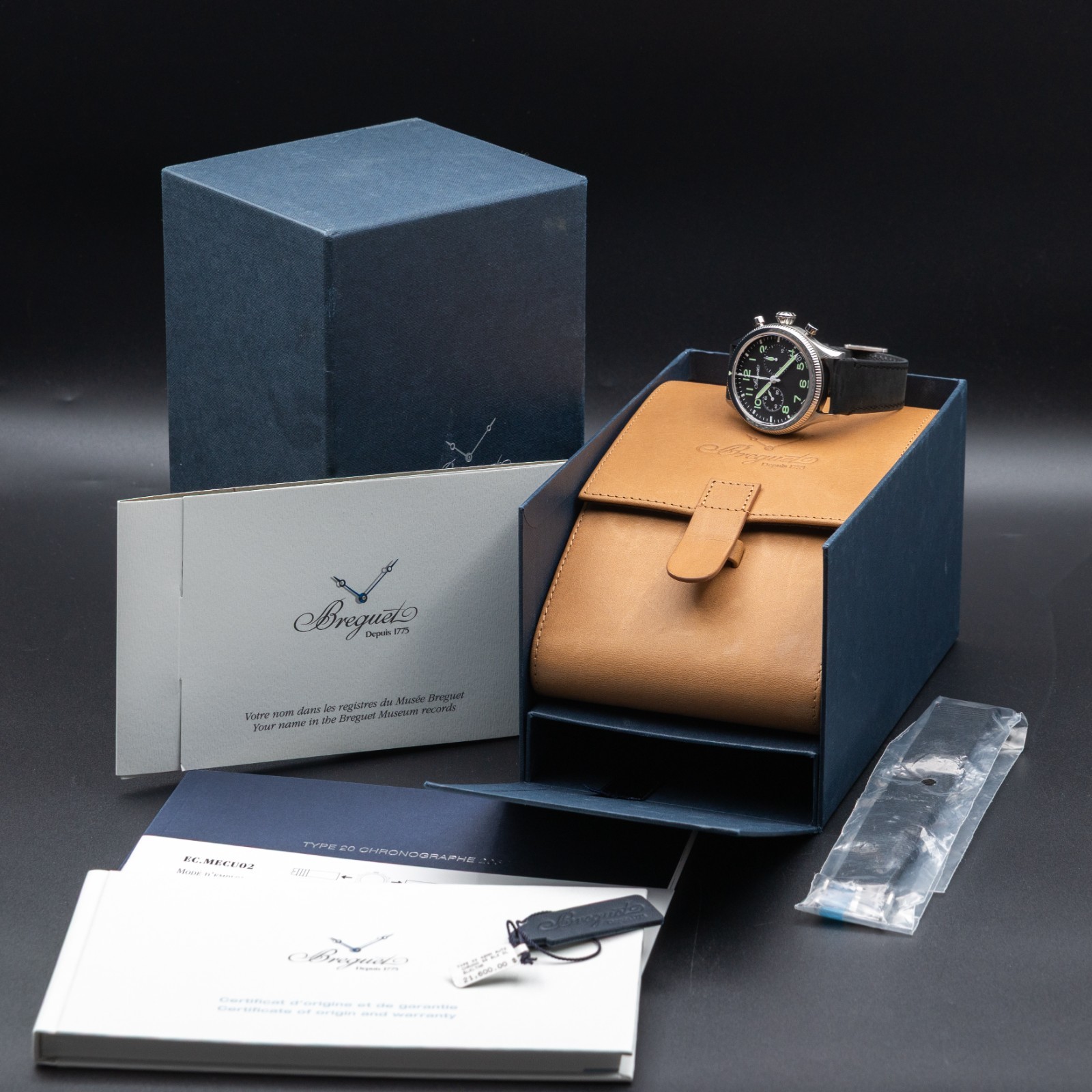 Breguet Type XX Chronographe Automatic Steel Black 42mm 2057ST/92/3WU Full Set