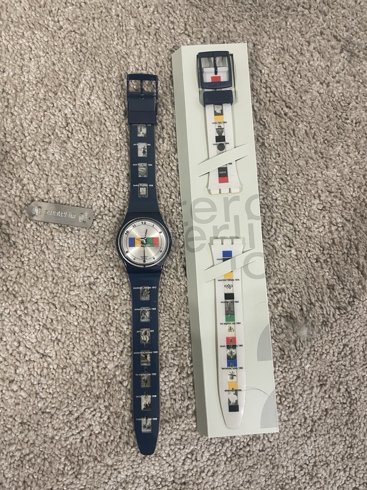 Swatch Watch 2000 Sydney Australia Olympics 2 Silicone Bands Original Box New