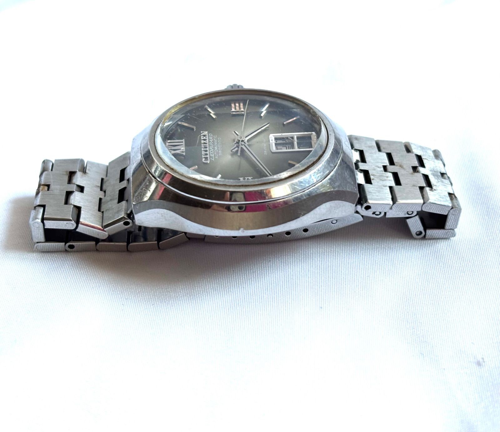 CITIZEN LEOPARD 4-720920 Automatic Vintage Watch Green Dial Oval Rare Model