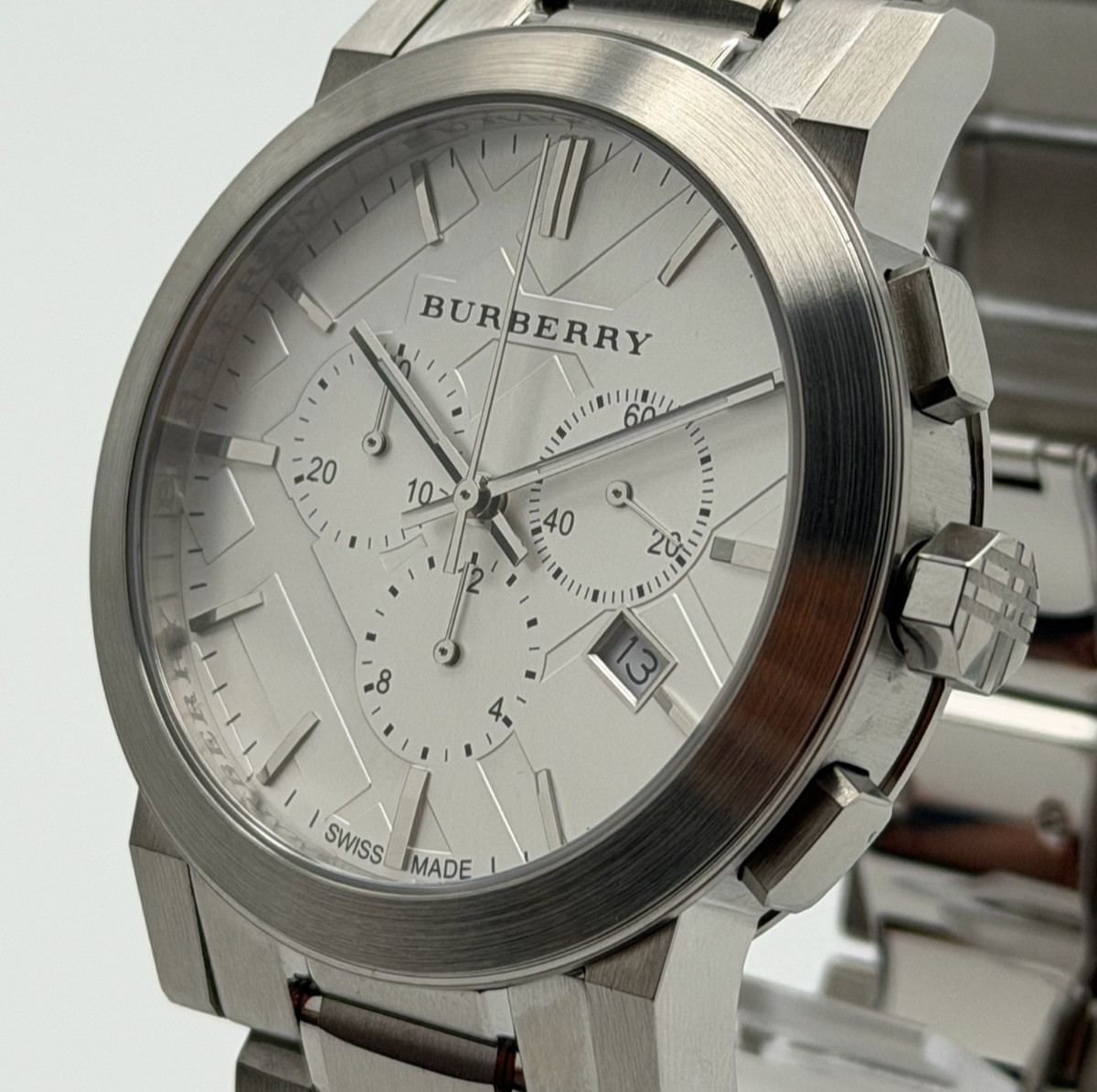 BURBERRY BU9350 The City Silver Dial Chronograph Stainless Steel Men’s Watch