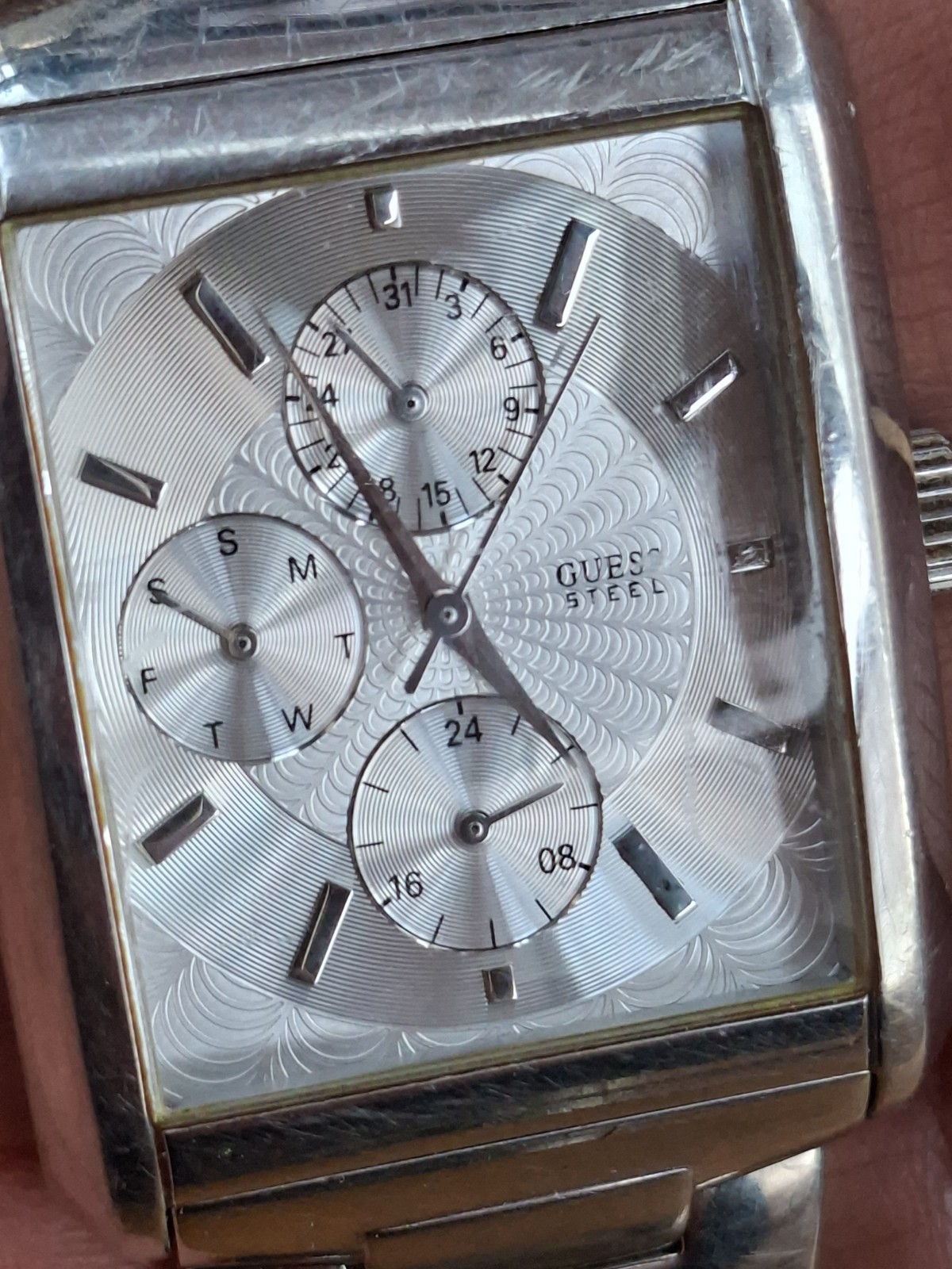 GUESS STEEL rectangle multifunction men’s watch
