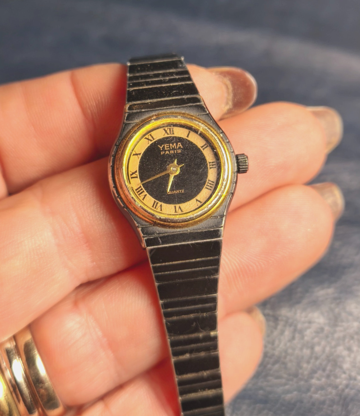 vintage quartz watch 70s signature Yema Paris – vtg bracelet watch