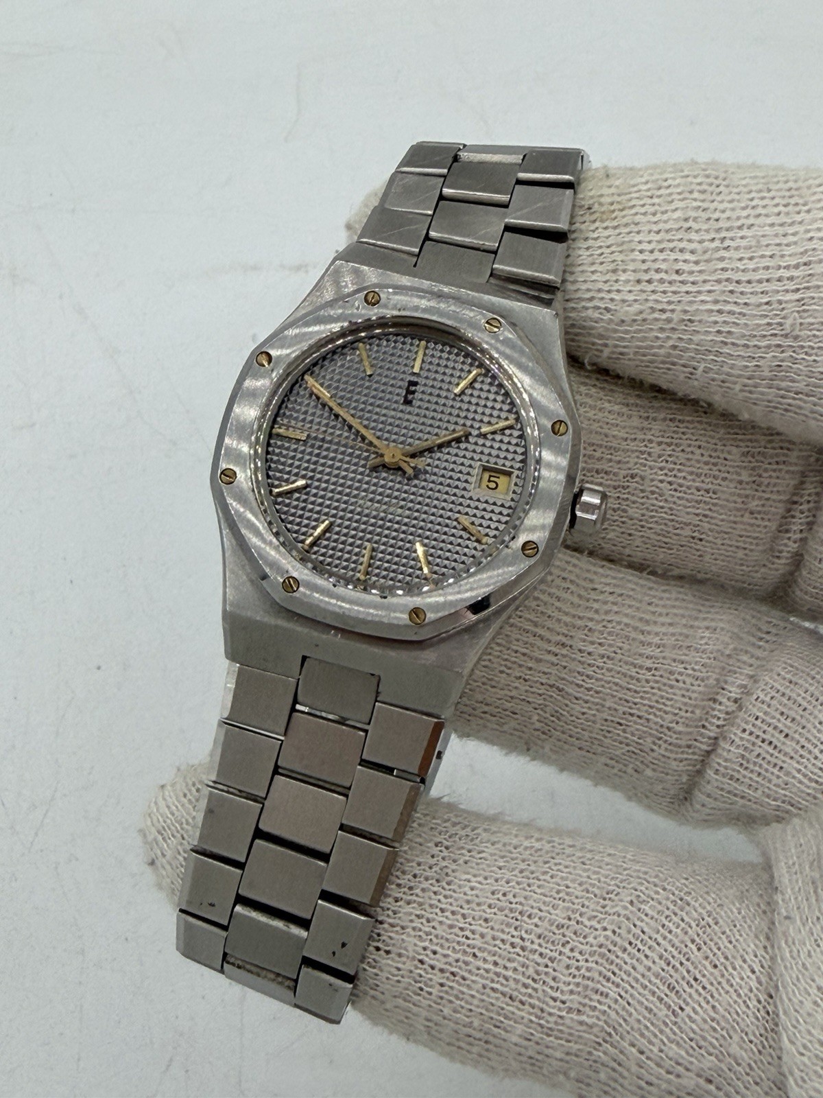 Extremely rare vintage Eberhard Royal Matic “Oak” steel gold Ref. 17175