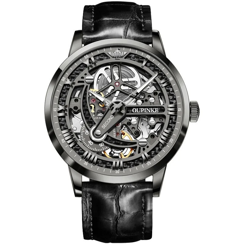 Automatic Mechanical Watch Men’s Waterproof Luxury Men Leather Strap