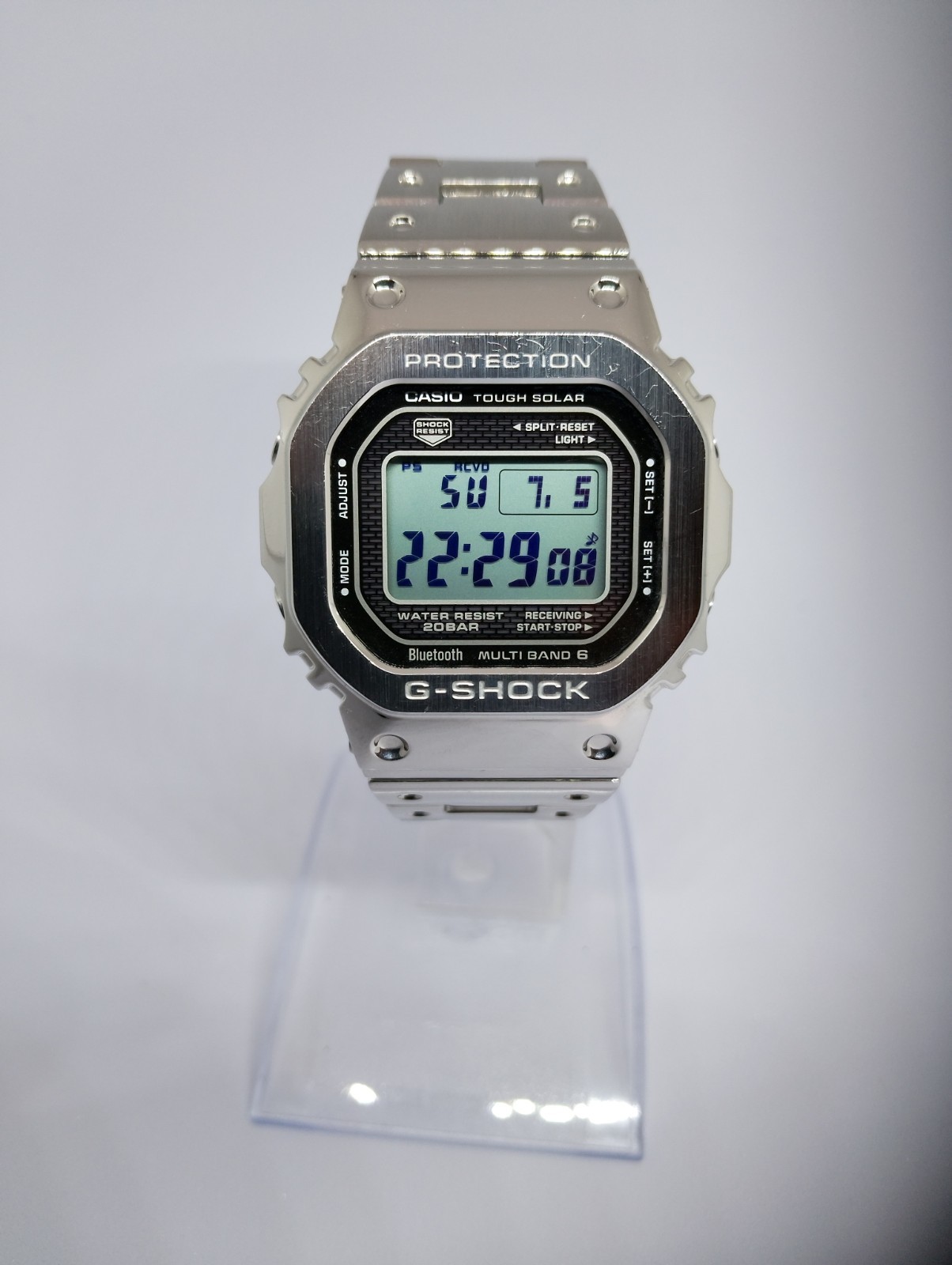 CASIO G-Shock Full Metal Silver Radio Wave Solar Casio GMW-B5000D-1JF Men Watch