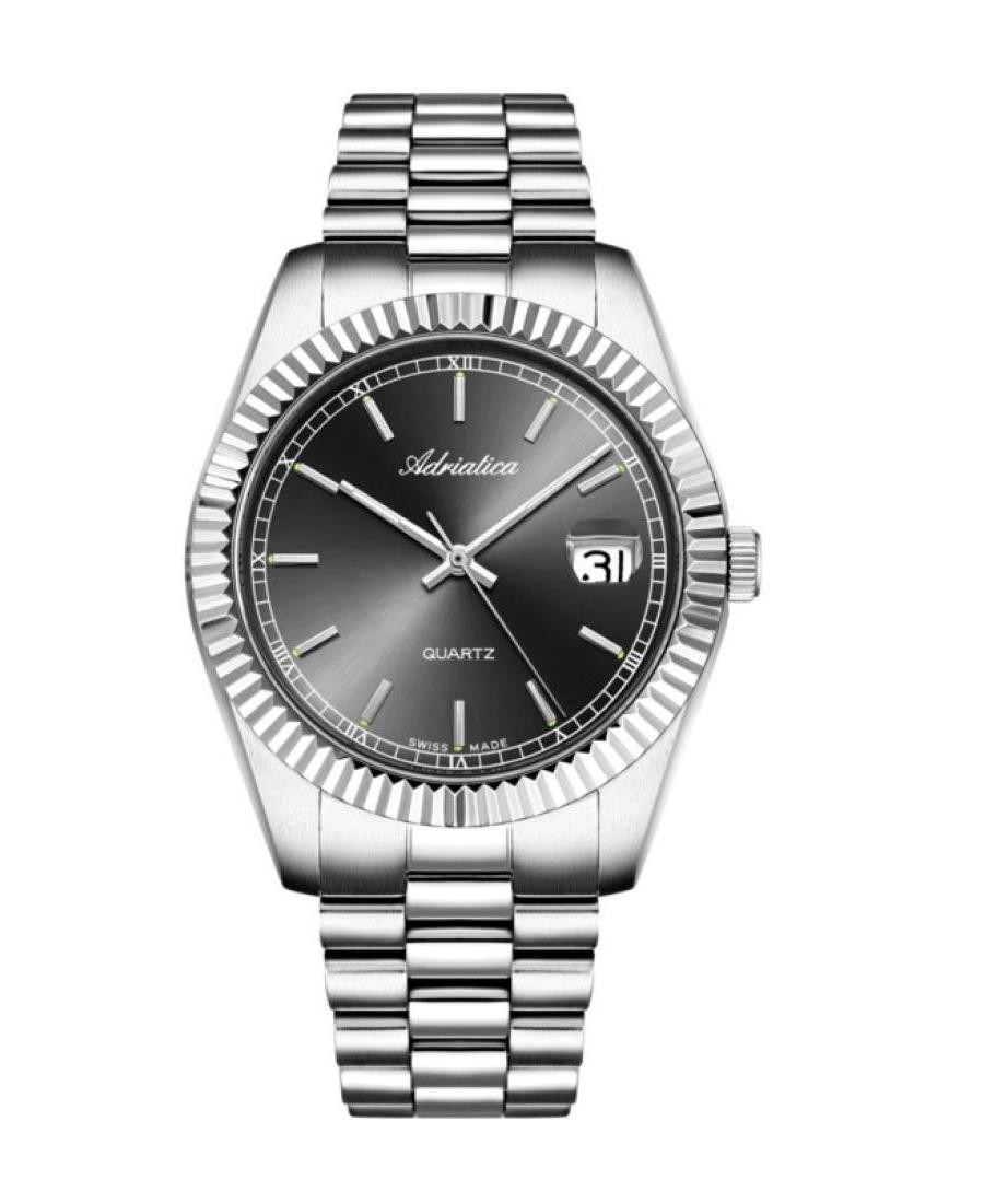 ADRIATICA Men Quartz Casual Watch Classic Dress Black Dial Waterproof Swiss