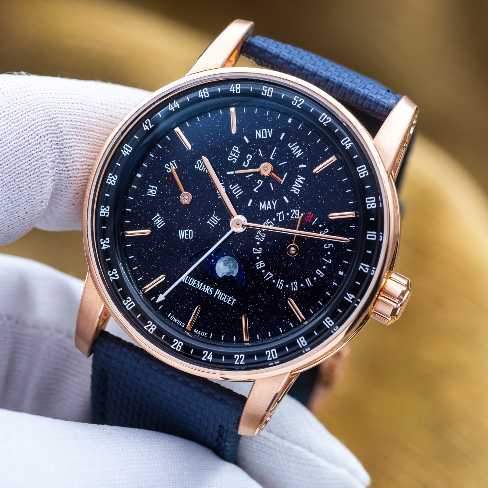 Audemars Piguet Code 11.59 Perpetual Rose Gold 41 Blue Dial Full Set AP 26394OR