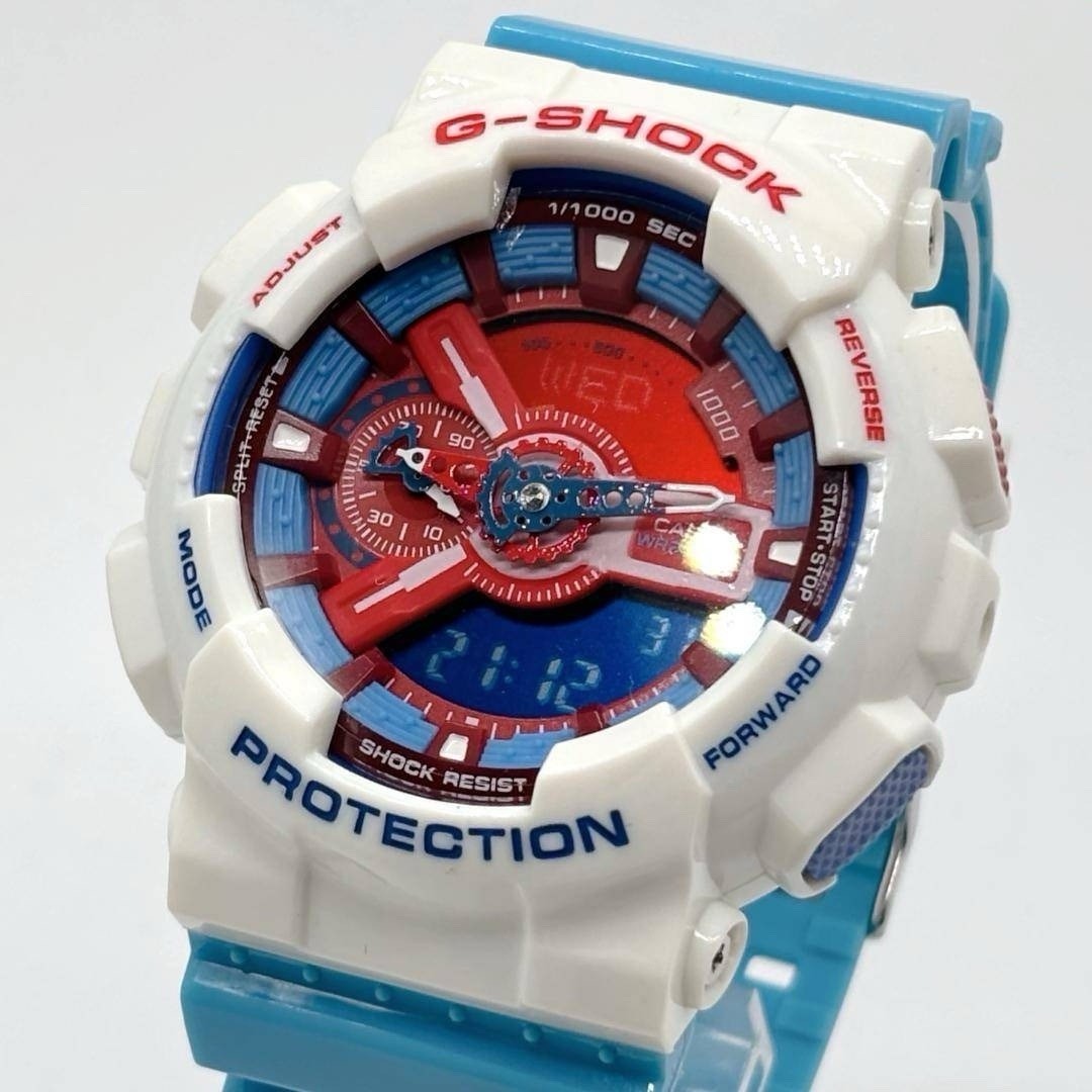 Rare CASIO G-SHOCK GA-110AC Blue Red White Tricolor Ana-Digi Quartz Watch Run