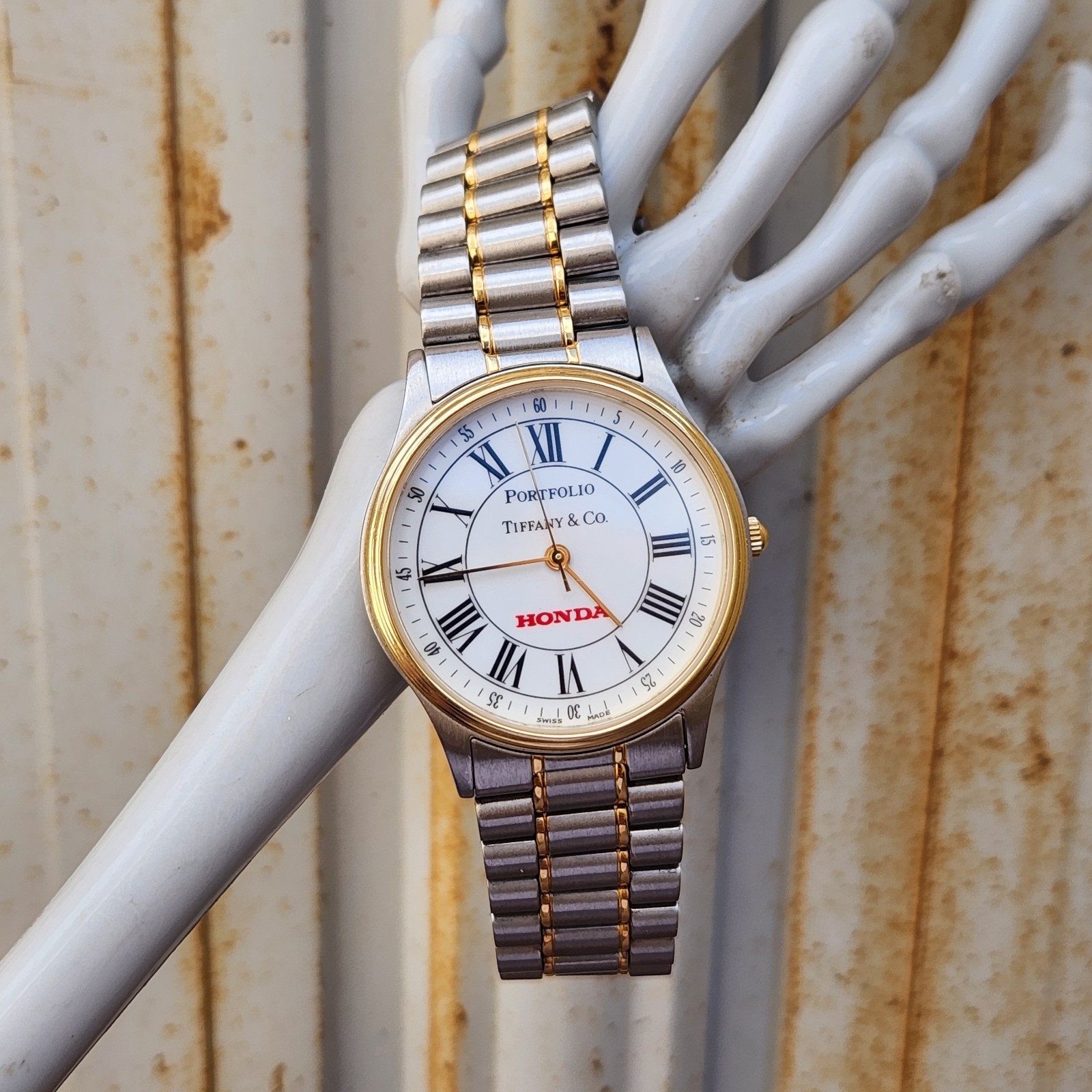 Tiffany & Co. Portfolio Watch Honda Co-Branded Dial Swiss Made Two-Toned
