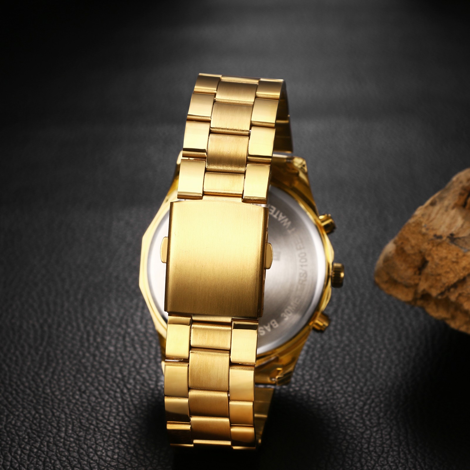 Men’s Waterproof Skeleton Stainless Steel Watch Luxury Quartz Wrist Watch