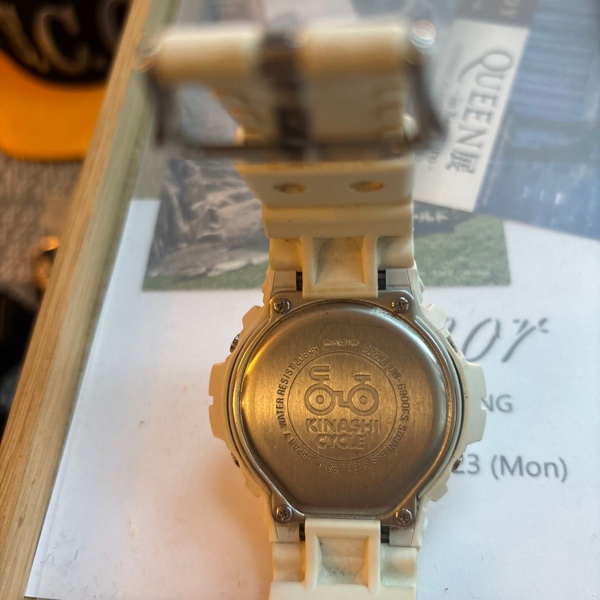 Kinashi Cycle CASIO Collaboration G Shock Round All White G SHOCK