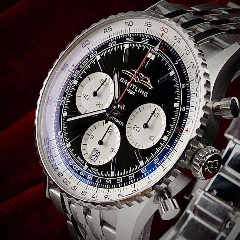 Breitling Navitimer B01 Chrono 43mm AB0138 Black Reverse Panda, 4 Year WARRANTY