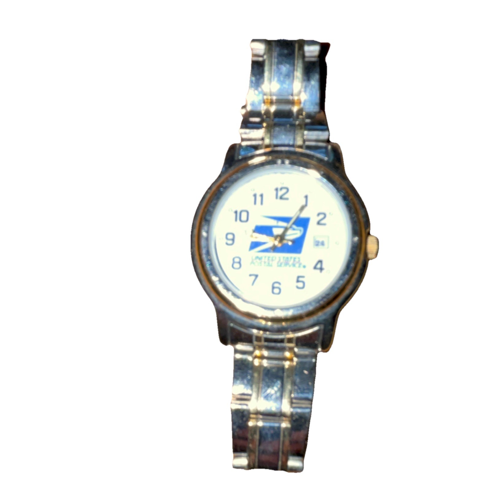 Sweda United States Postal Service Stainless Steel Quartz Wristwatch Silver Gold
