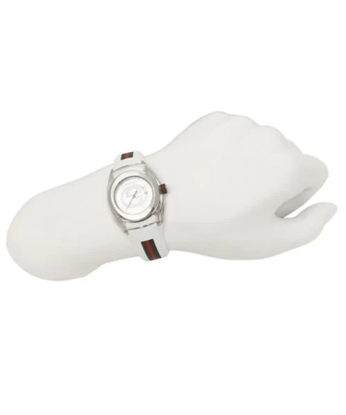 Gucci Sync L YA137302 White Dial Rubber Strap Women’s Watch Refurbished