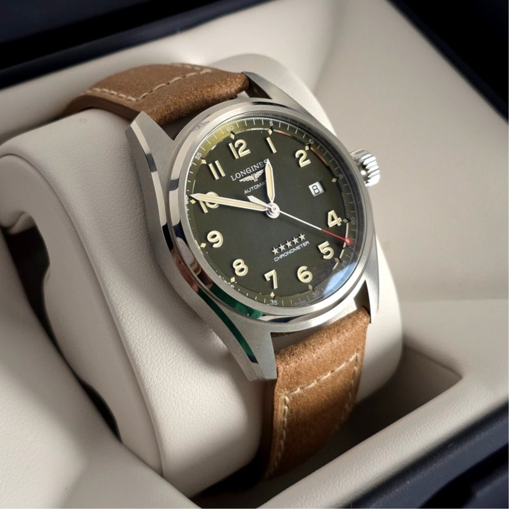 Longines Spirit Automatic 40mm Green Dial Chronometer L3.810.4.03.2 Full Kit