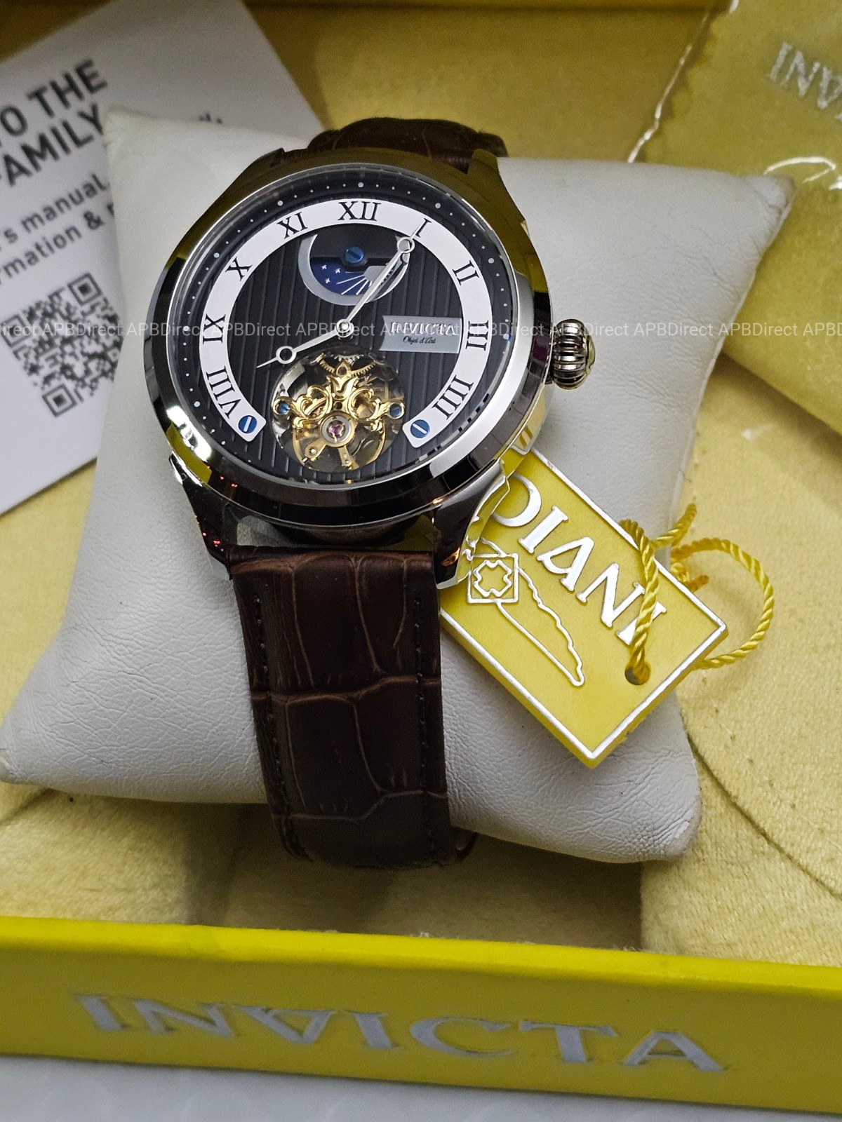 Invicta – Objet D Art – Open Heart – Automatic – Day / Night Leather mens Watch