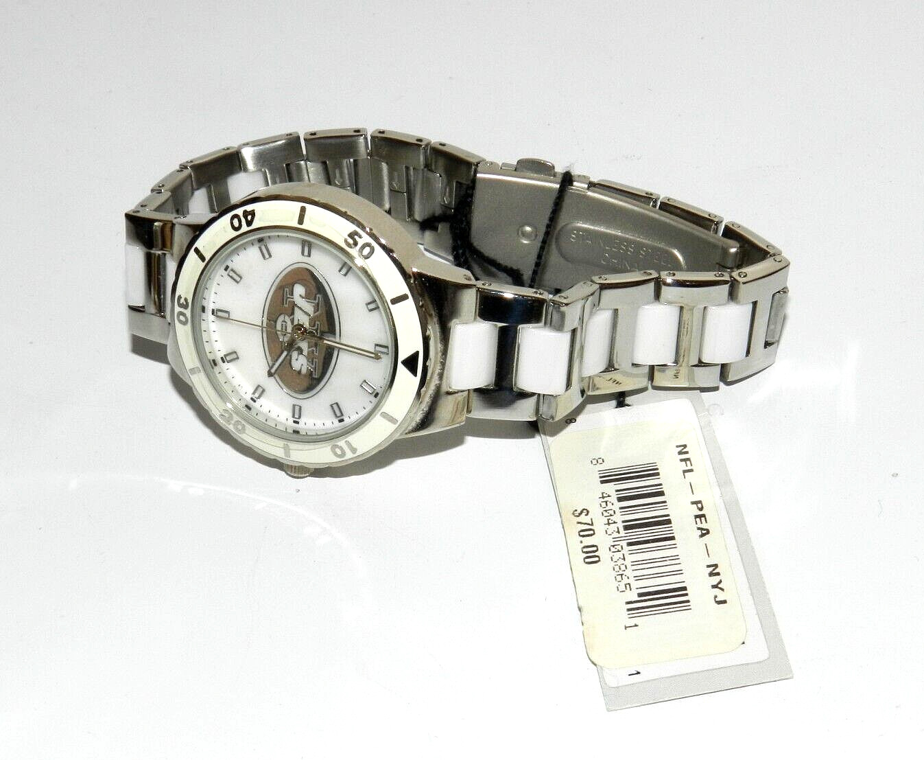 NEW YORK JETS WATCH MOTHER OF PEARL GAME TIME NEW WITH TAG