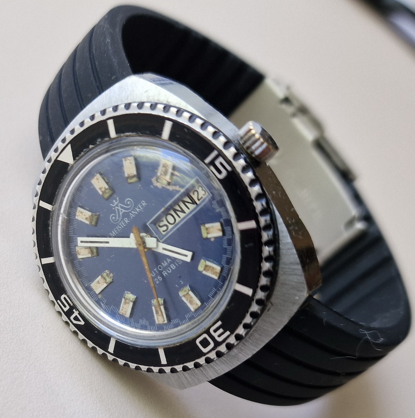 Vintage MEISTER ANKER DIVER Automatic Day/Date FB226 German Made From 70’s
