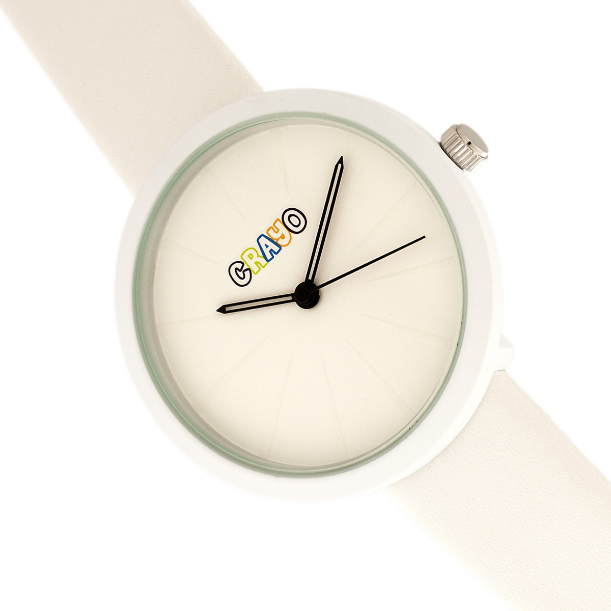 Crayo Blade White Leatherette Strap Unisex Watch CRACR5401