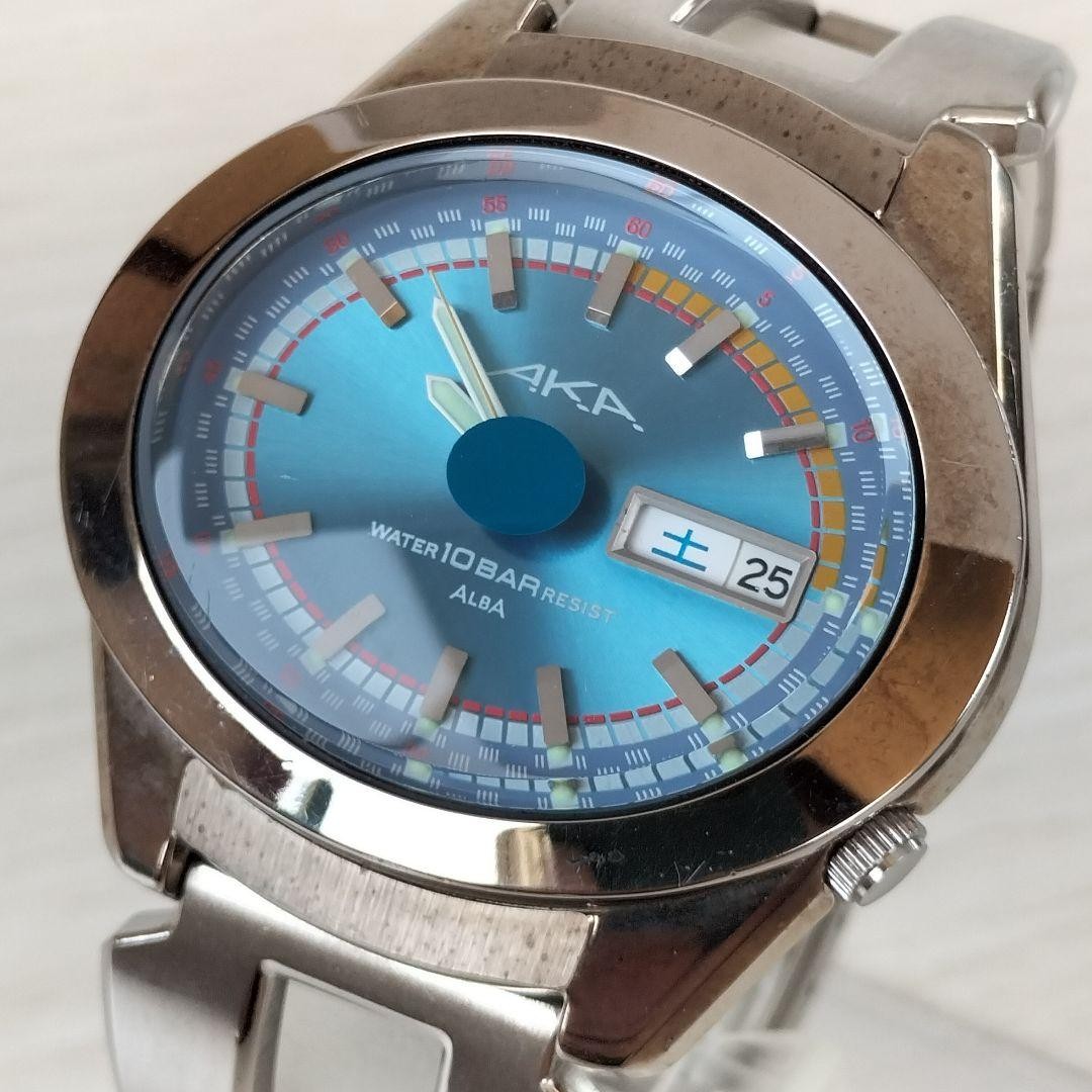 SEIKO ALBA AKA V743-5A10 Quartz Watch 90s Vintage Day Date JDM Working Run