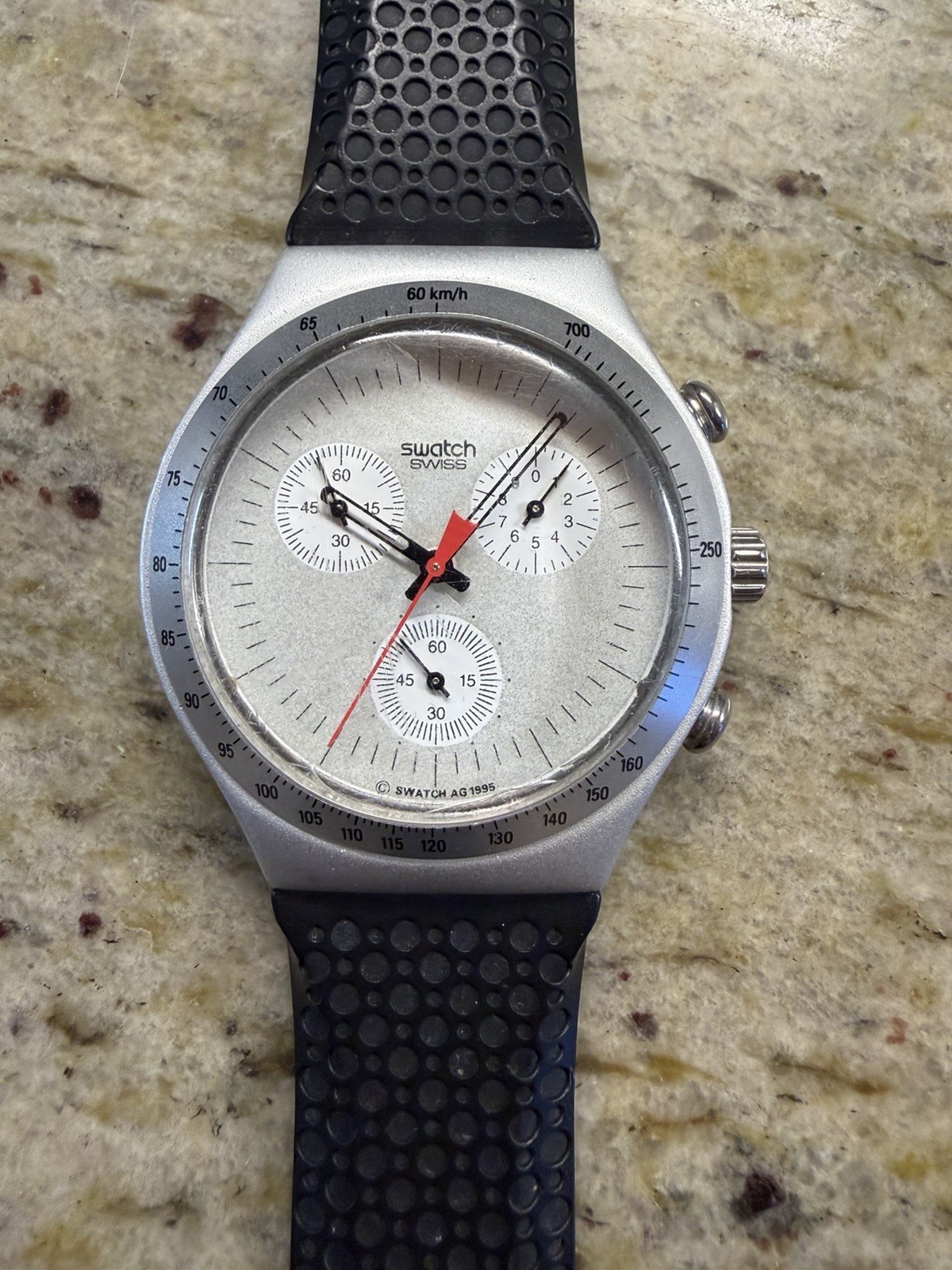 Rare 1996 Swatch Irony Chrono “Time Cut” (model YCS1005)