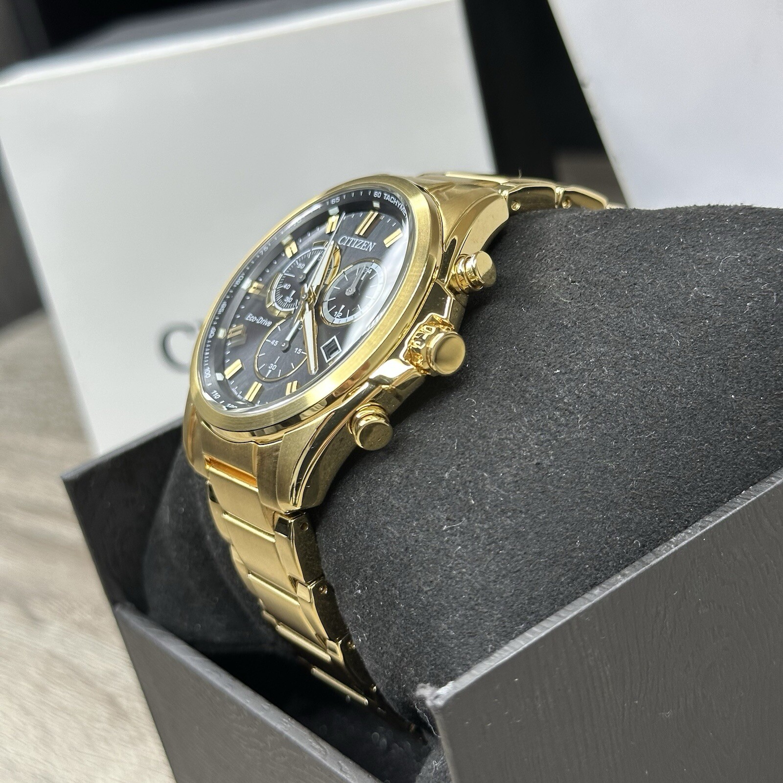 NEW✅TACHYMETER✅ Citizen Eco-Drive Weekender Chronograph Men’s Watch AT2132-53E