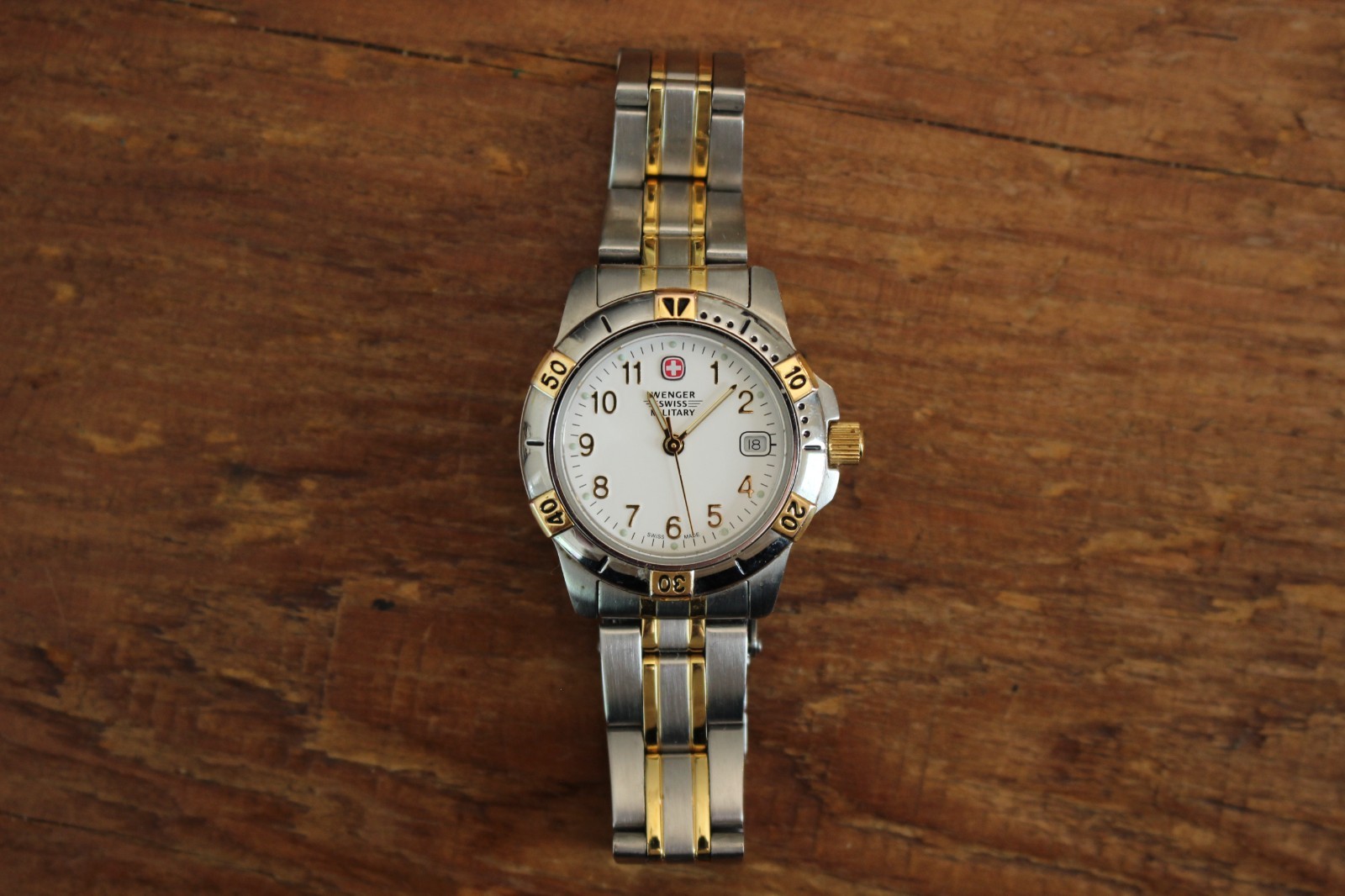 Wenger Swiss Army Military Womens 79099Z Countdown Bezel Two Tone Quartz 30mm