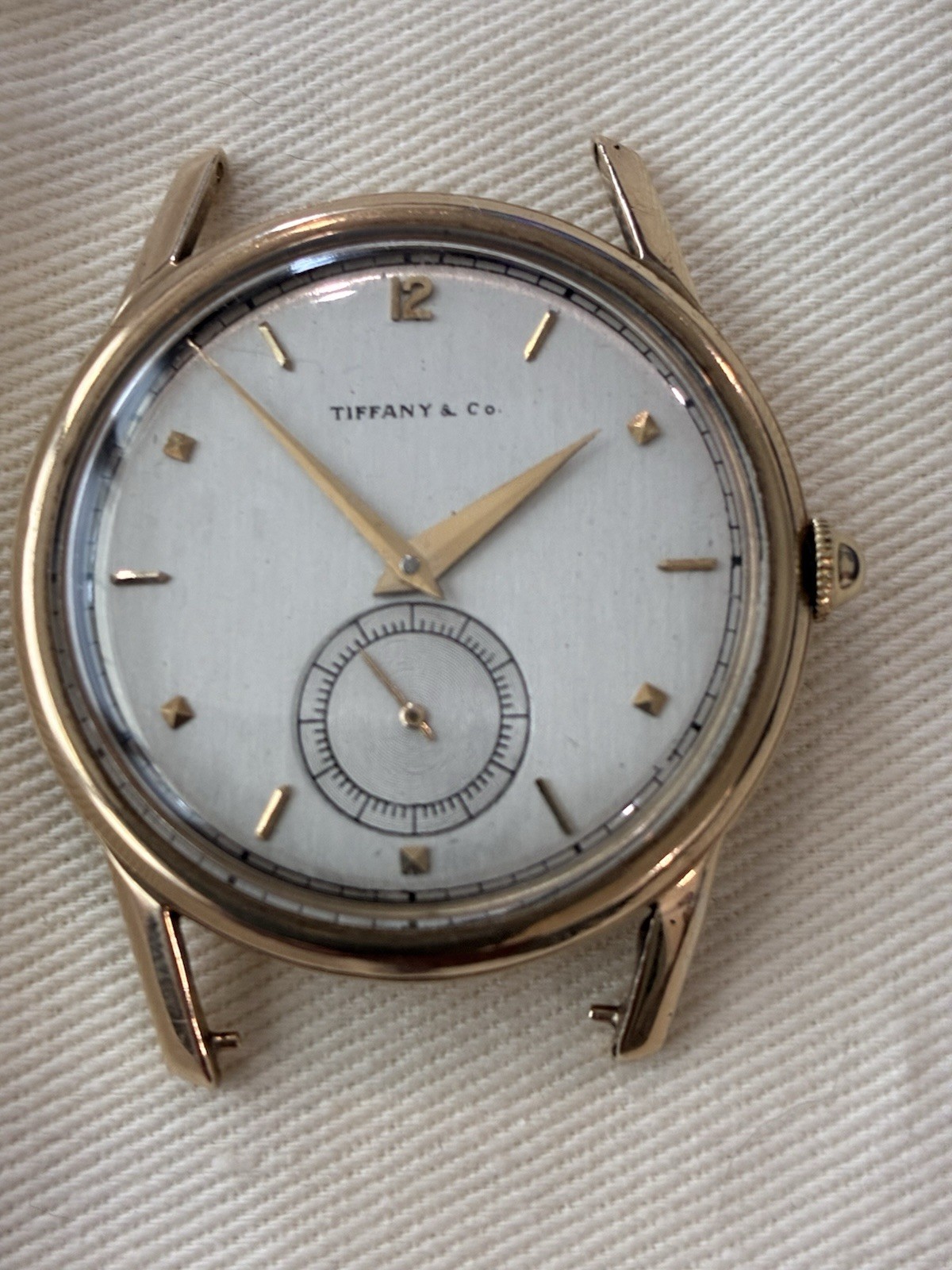 Tiffany & Co 9k Gold Vintage Automatic Watch Leather Band Potentially 1950s