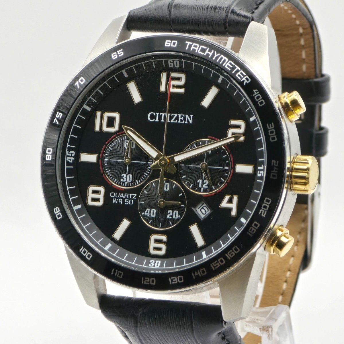 Citizen AN8166-05E Chronograph Black Dial Quartz Men’s Watch Cal.0520 Japan