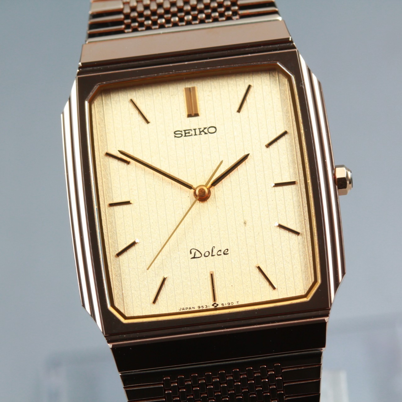 Vintage [N Mint+] Seiko Dolce 9531-5160 Tank 28mm Tungsten Men Qz Watch JP #114