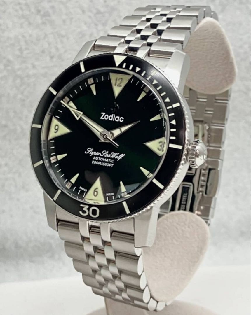 Zodiac Super Sea Wolf Skin Diver ZO9218 Automatic Green Dial 39mm Full Set:JPN
