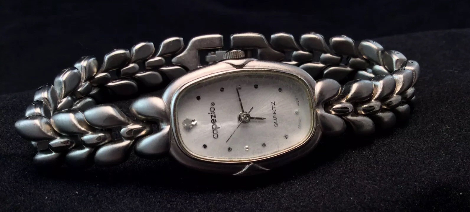 Capezio Silver Toned Link Bracelet Quartz Watch New Battery Works