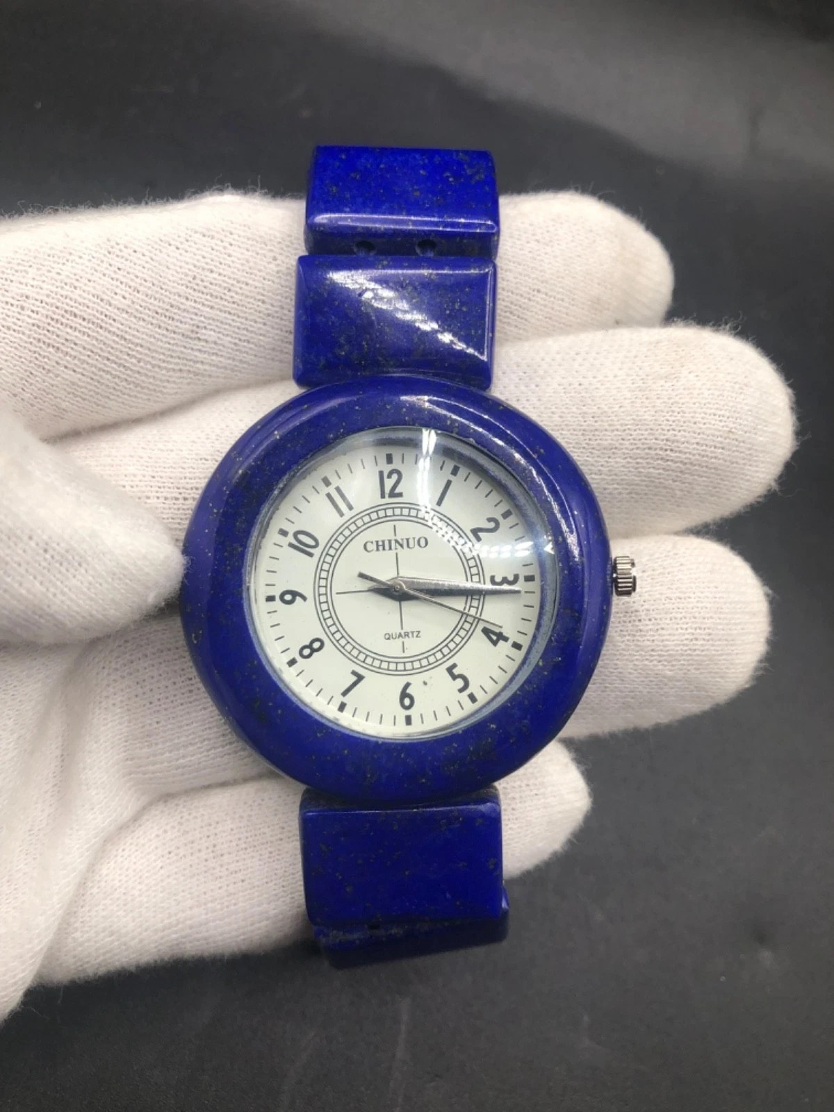 Premium Lapis Lazuli Gemstone Wristwatch Natural Blue Stone Fashion Watch