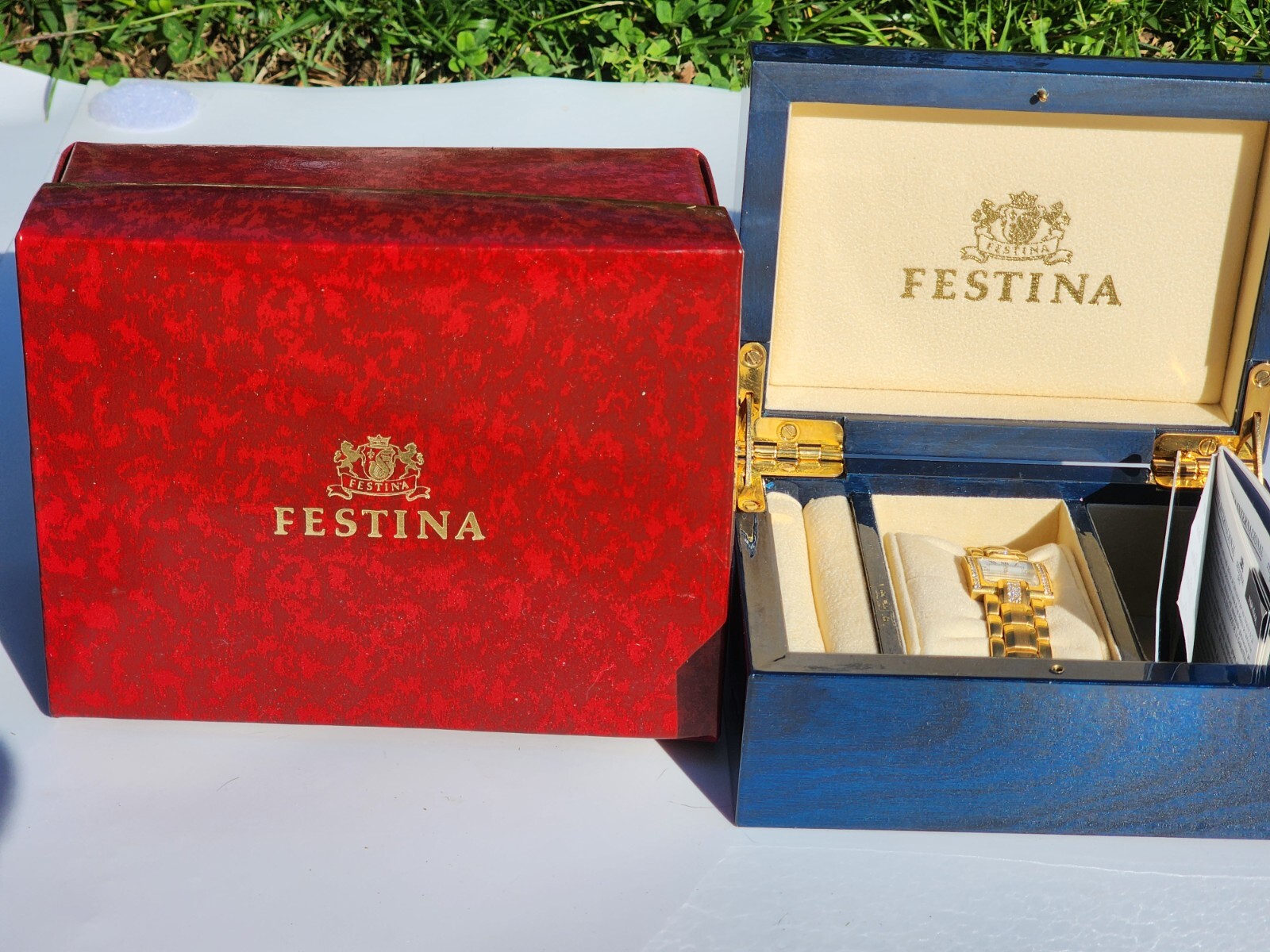 Festina Solid 18k Gold With Diamonds Wrist Watch 💎 Very Rare 50 Grams