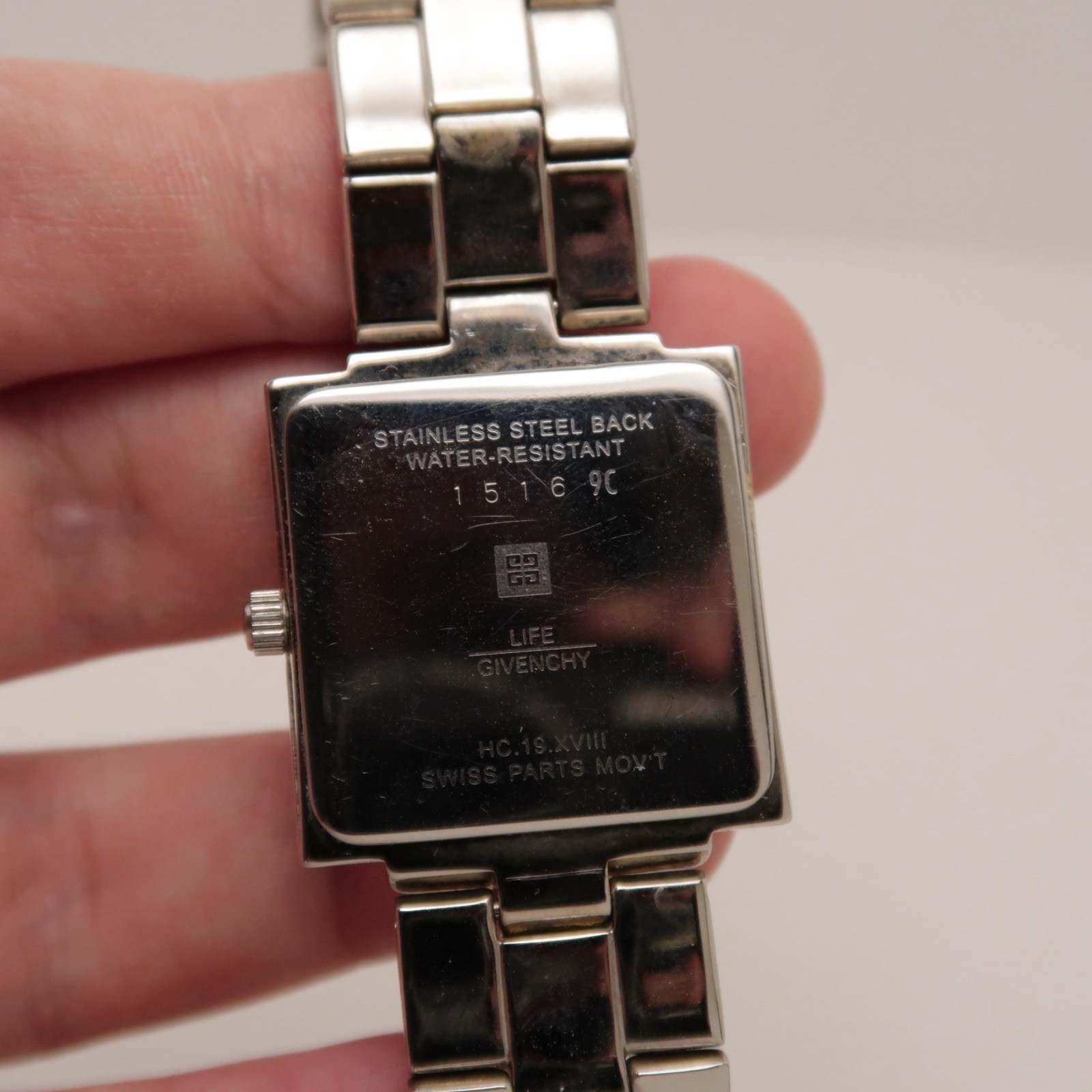 GIVENCHY Square 4G Logo Analog Quartz Women Vintage Watch W419 *WORKING