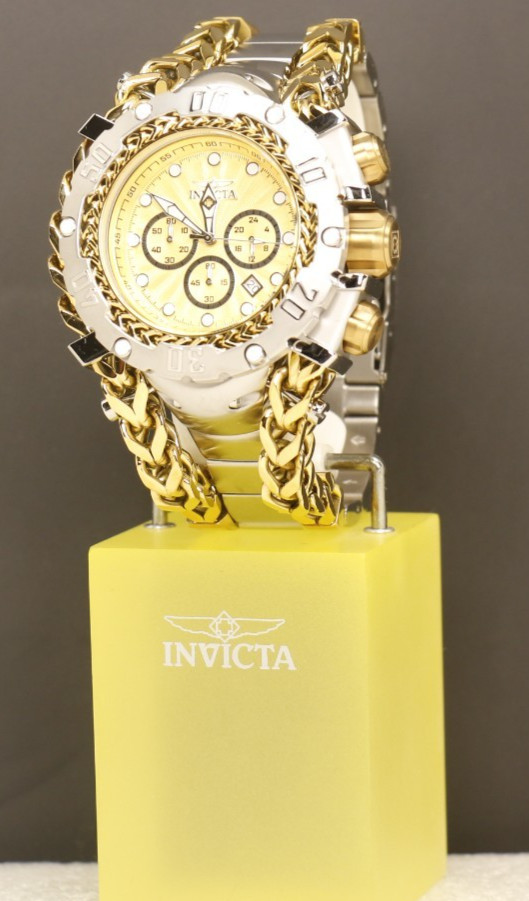 Invicta Gladiator Men’s Watch 58.3mm, Gold, Steel 48190, Gold Silver tone