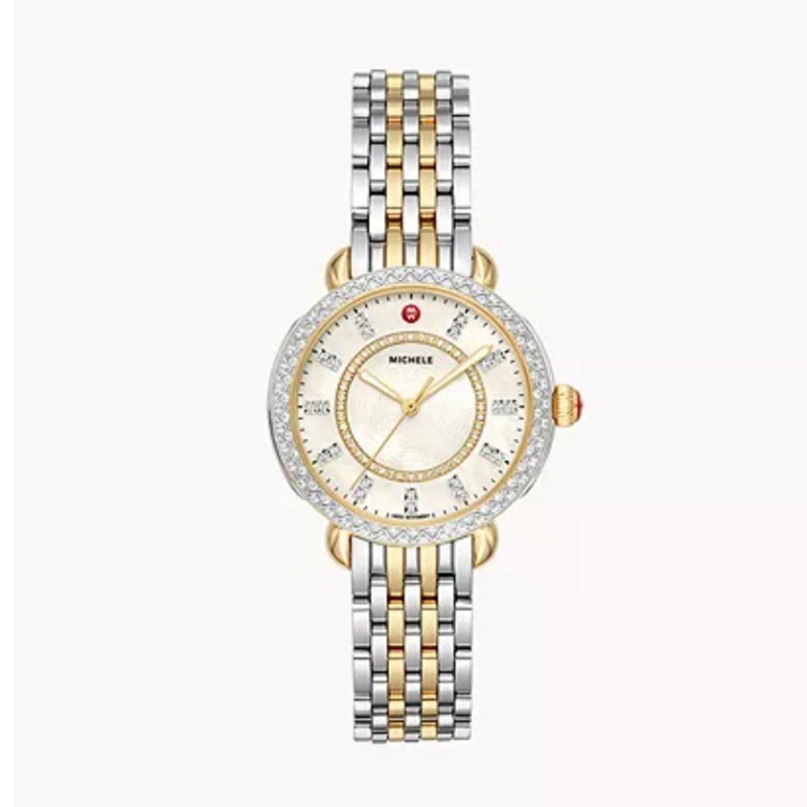 NWT Michele Sidney Classic Two-Tone Diamond Watch