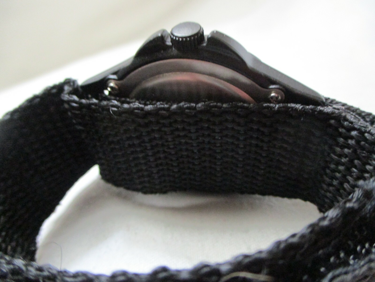 Game Time Wristwatch Black Hook & Loop Band Round Silver Tone Face