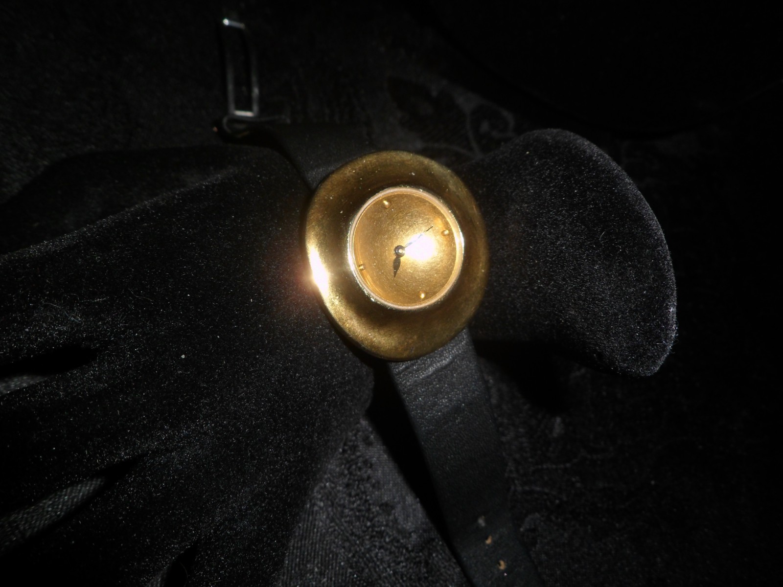 Robert Lee Morris Original .925 Silver Vermeil Watch w/ Black Deployment Clasp