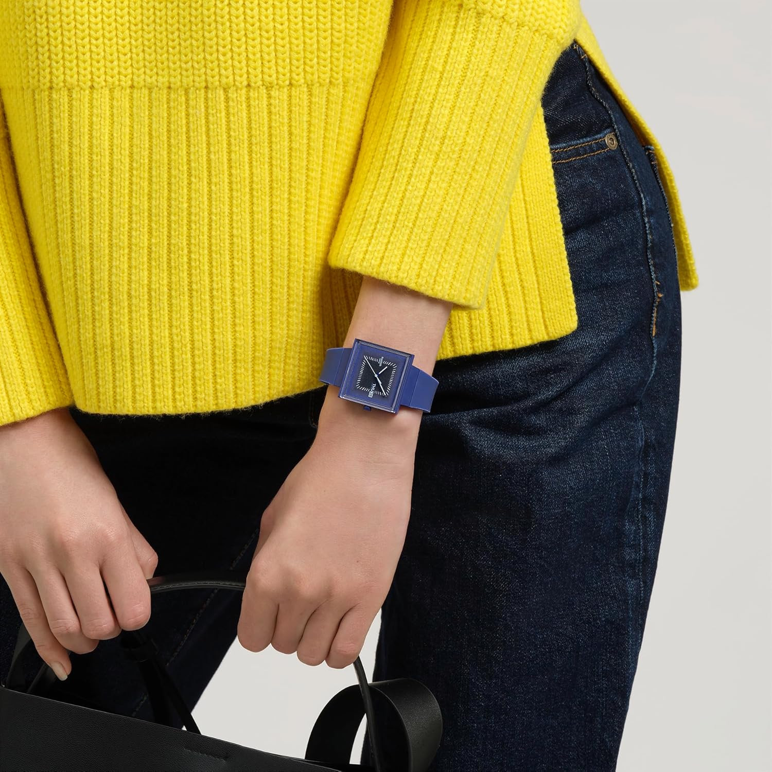 Chic Waterproof Blue Quartz Bioceramic Square Unisex Watch