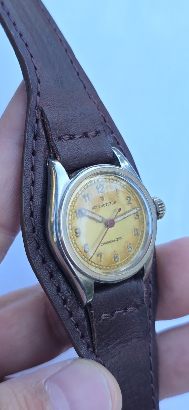 Vintage ROLEX Oyster Chronometer Ref 2595 Military 29mm Patina Dial Manual Watch