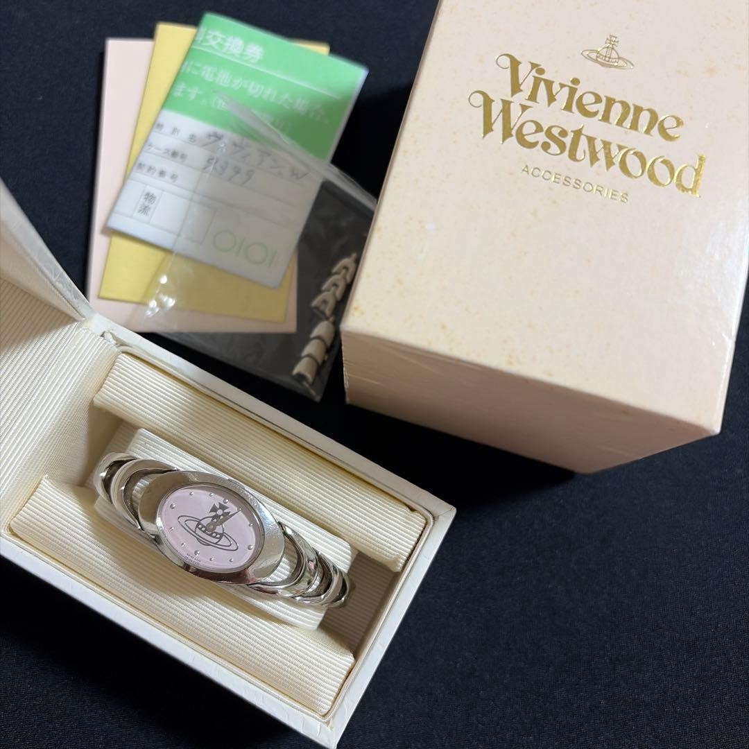 Vivienne Westwood VW9006-B48 Orb Watch Pink Dial Silver Quartz w/Box Working JP