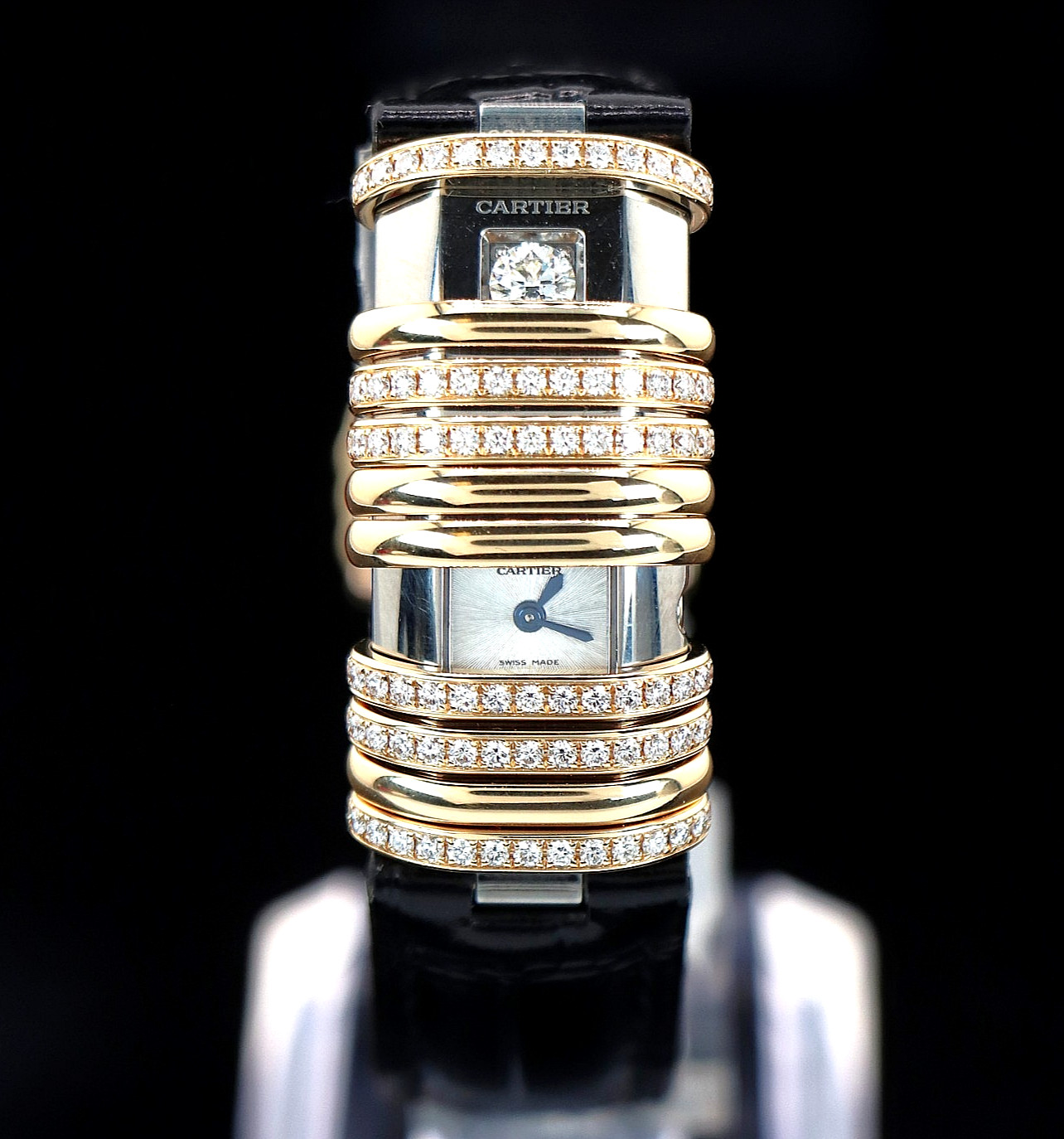 $20,000 Cartier 50g Declaration 18k Yellow Gold Pave Diamond NEW Band Watch 2611