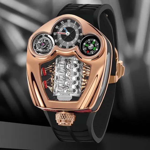 Jacob Engine Series Swiss Quartz 762 Compass Stainless Steel Men’s Watch