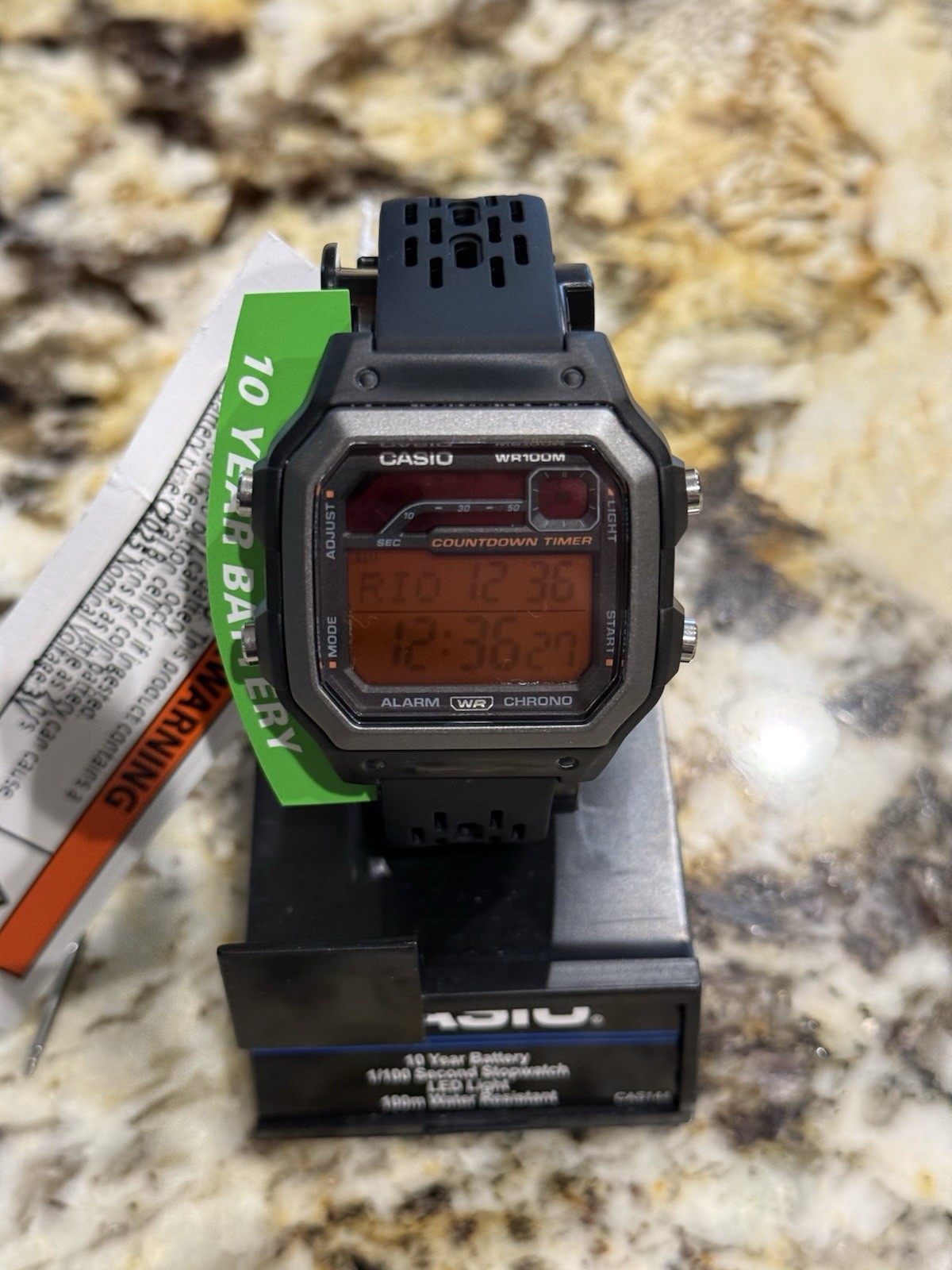custom casio ws1600 “speedster” mod new in box w papers