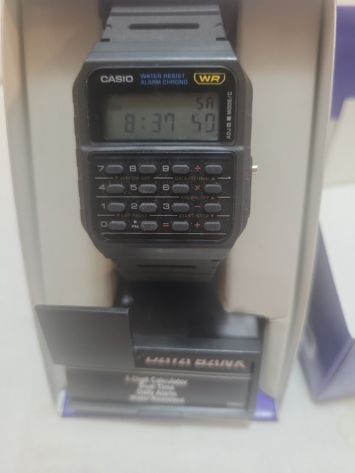 Casio CA-53W Databank Calculator Digital Quartz Watch, Black Resin, Box+Manual