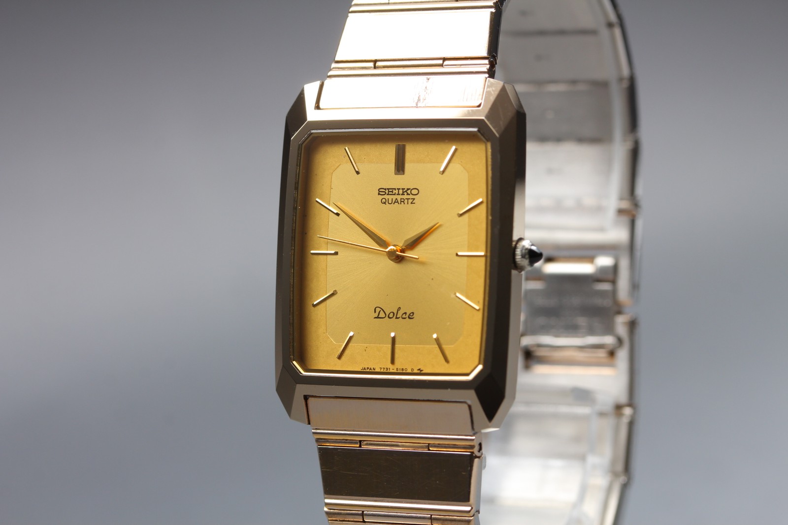 [Exc+5] Seiko Dolce 7731-5150 Tungsten Carbide Men’s Quartz Watch From Japan