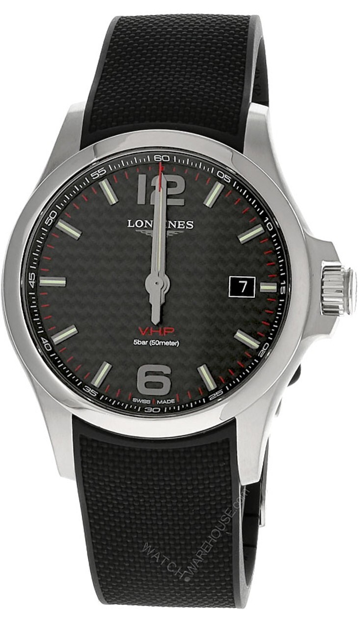 Longines Conquest VHP 43mm Quartz Black Rubber Men’s Watch L3.726.4.66.9